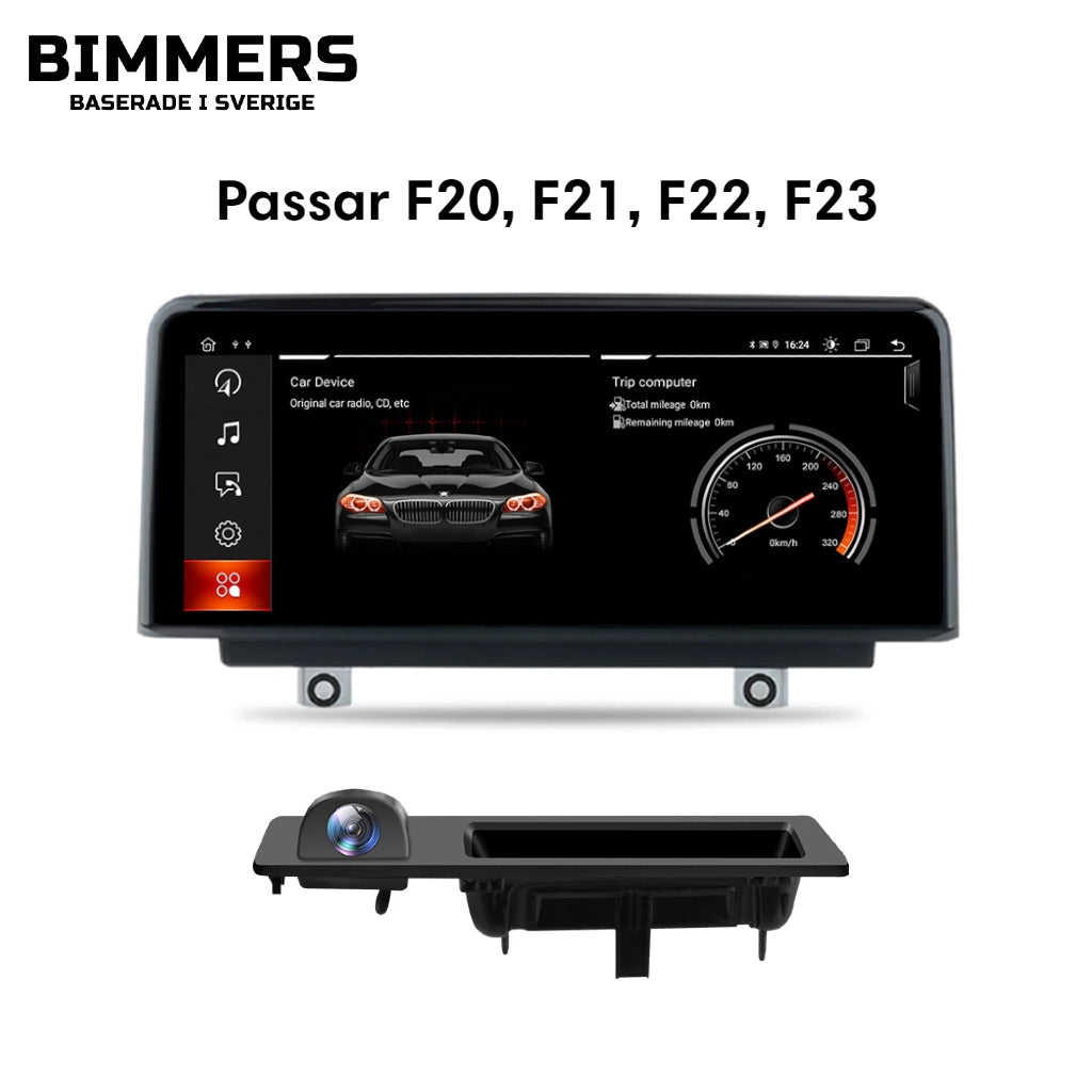 Bimmers™ Android bilstereo med trådlös Apple CarPlay, Android Auto (Passar F20, F21, F22, F23)