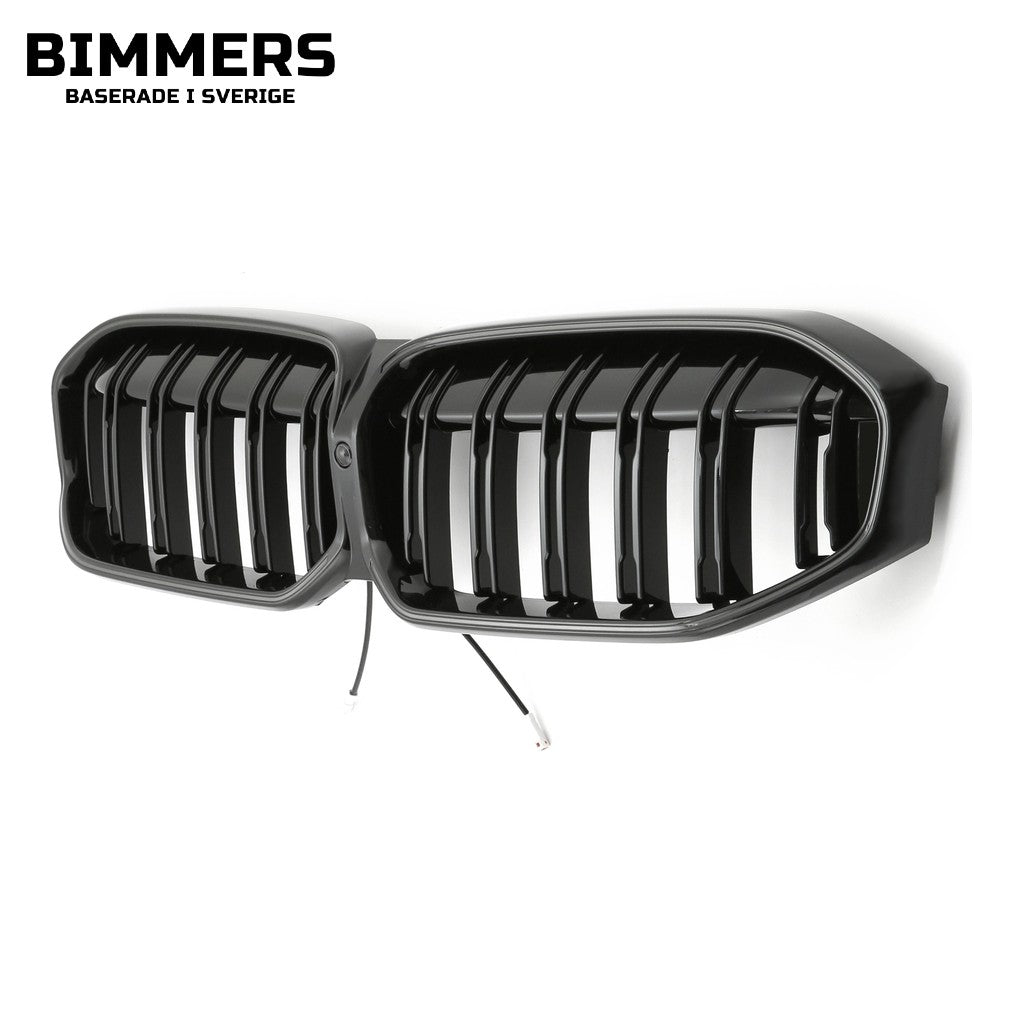 LED-njurgrill dubbla ribbor BMW 3-serie G20 G21 LCI från 2022, blank svart, bild 4