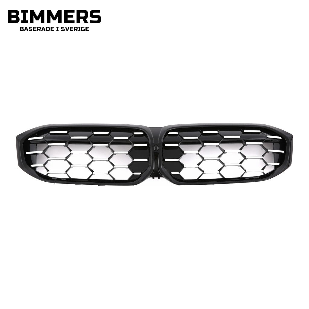 Njurgrill bikakemönster BMW 3-serie G20 G21 LCI från 2022, svart med krom, bild 4