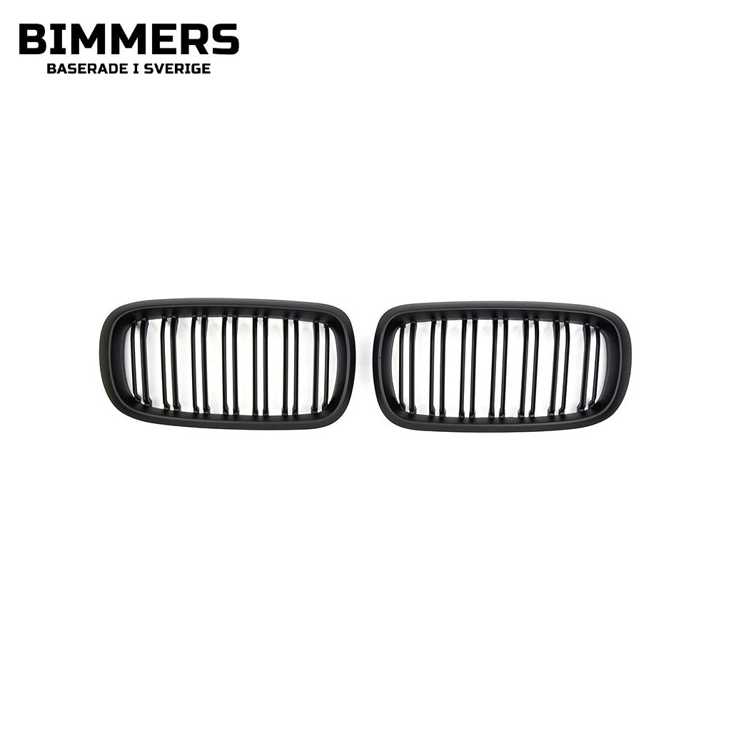 Njurgrill dubbla ribbor BMW X5 X6 F15 F16 från 2014, matt svart, bild 2