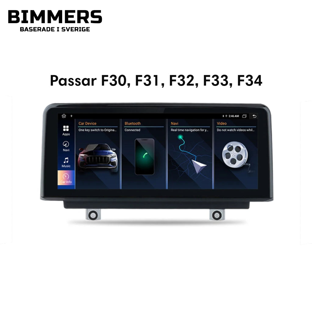 Bimmers™ Android bilstereo med trådlös Apple CarPlay, Android Auto (Passar F30, F31, F32, F33, F34)