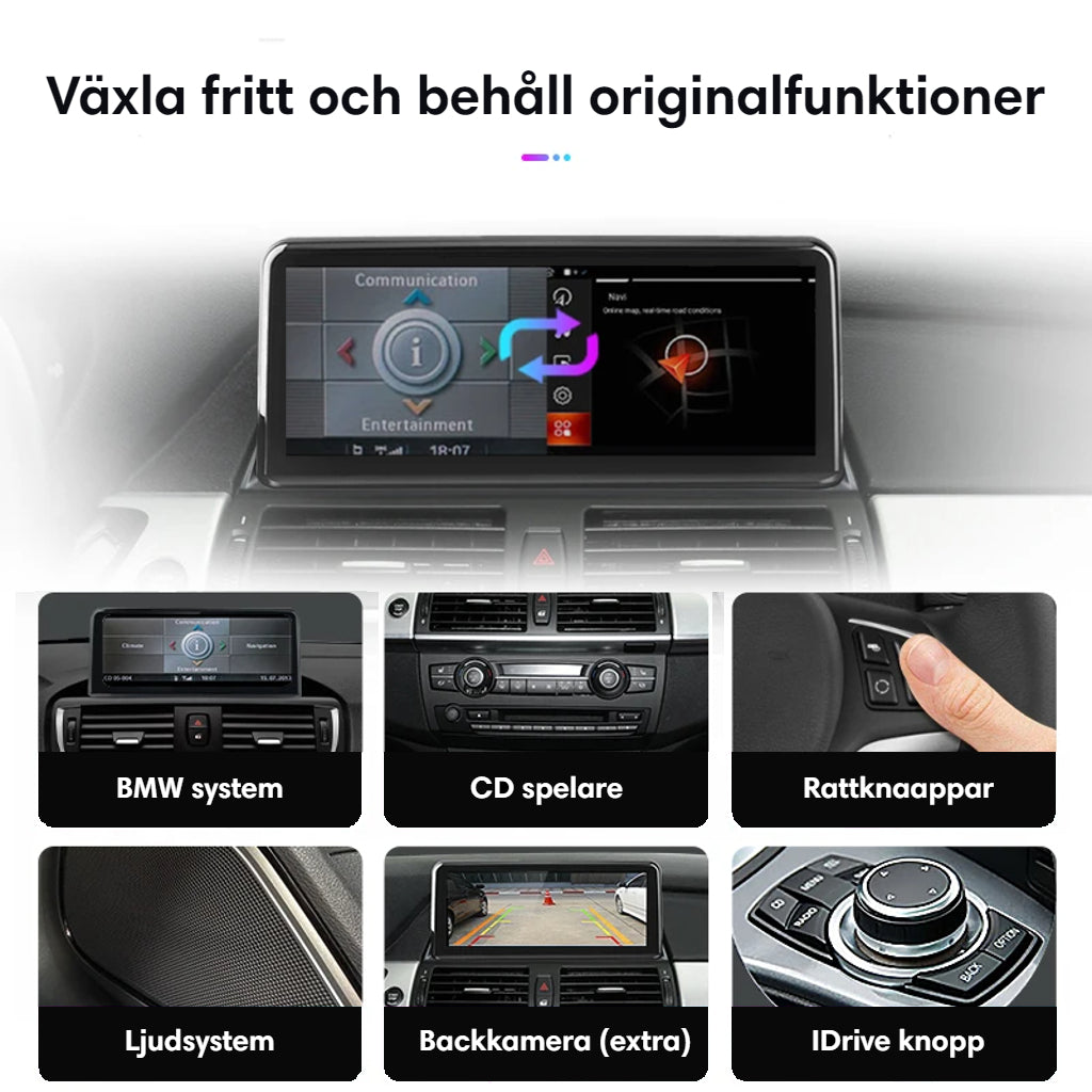 Bimmers™ Android bilstereo med trådløs Apple CarPlay, Android Auto (passer til E70, E71)