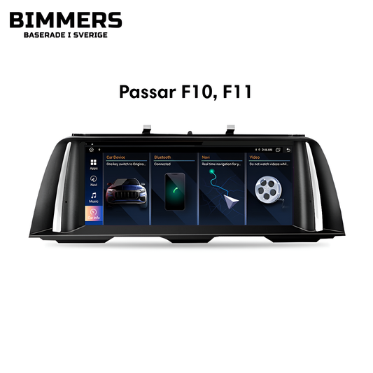 Bimmers™ Android bilstereo med trådlös Apple CarPlay, Android Auto (Passar F10, F11)