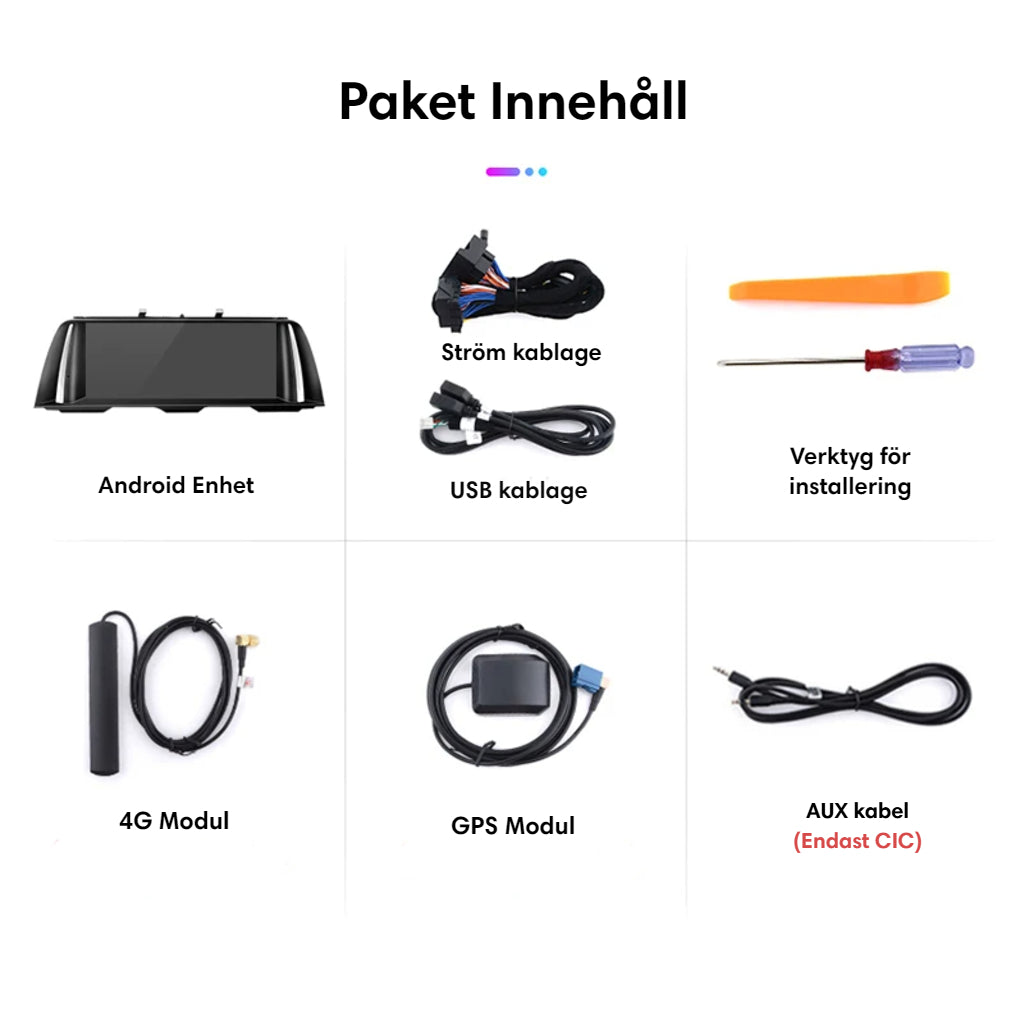 Bimmers™ Android bilstereo med trådlös Apple CarPlay, Android Auto (Passar F10, F11)