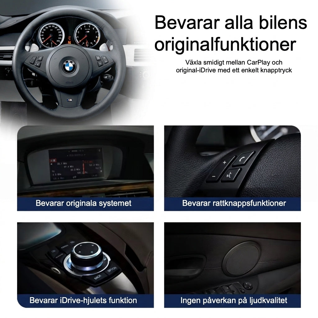 Bimmers™ Linux-skärm trådlös Apple CarPlay/Android Auto (För E60, E61, E90, E91, E92, E93)