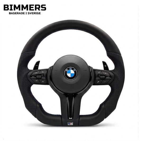 BMW M-Sport Ratt Flat bottom & Perforerat läder (Passar F1X, F2X, F3X, F8X, X3, X4, X5, X6)
