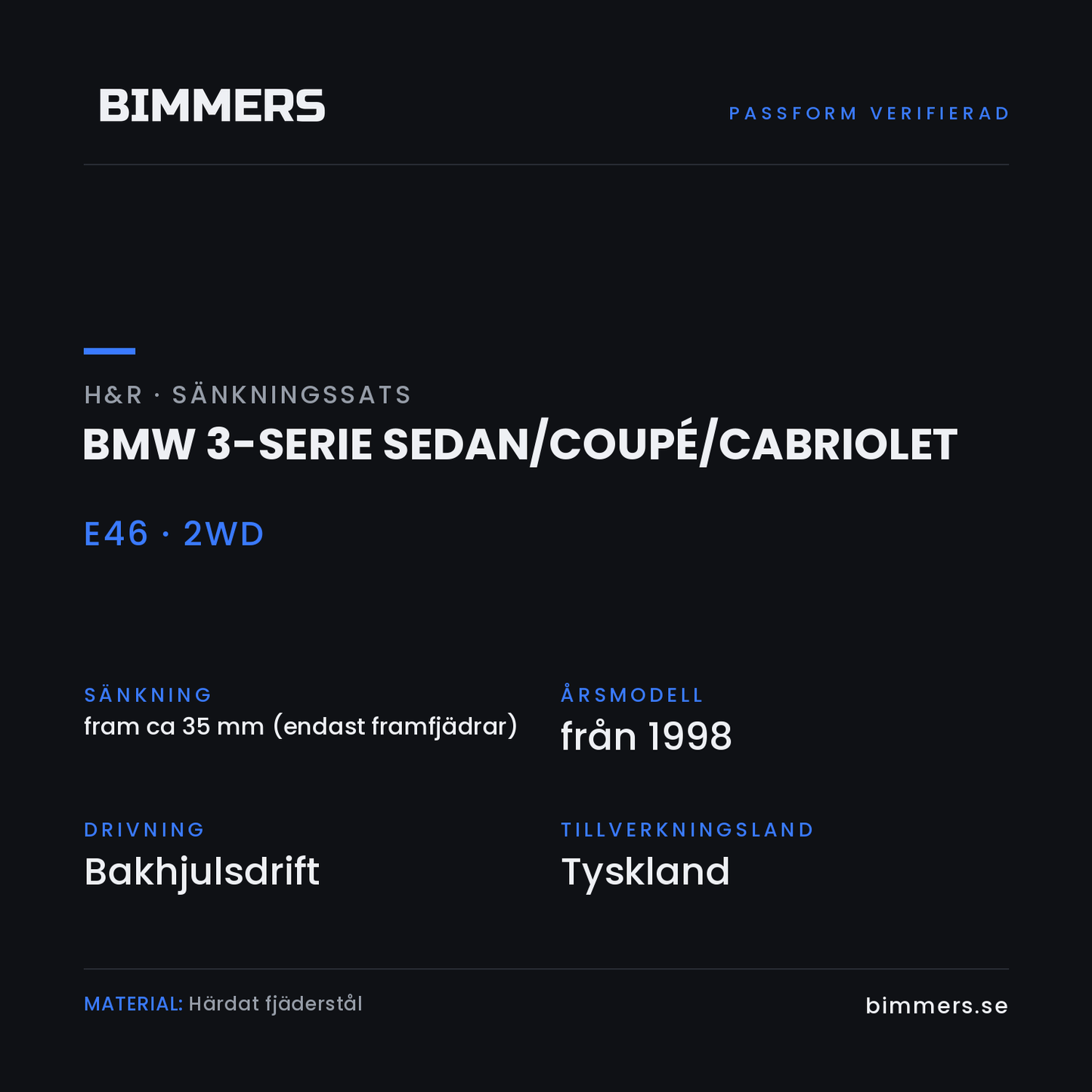 Faktabild som innehåller information gällande passform av HR-29485-2