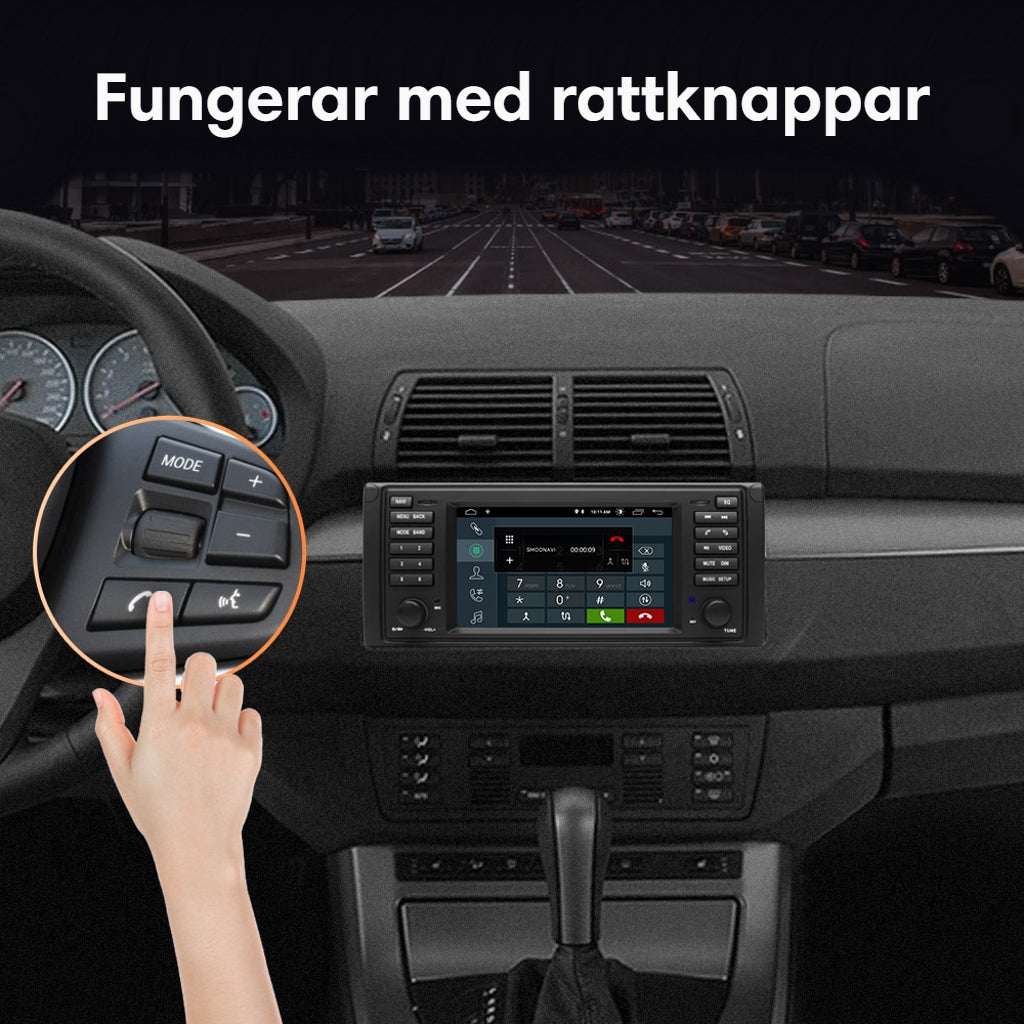 Bimmers™ Android bilstereo med kablet/trådløs Apple CarPlay, Android Auto (passer til E39)