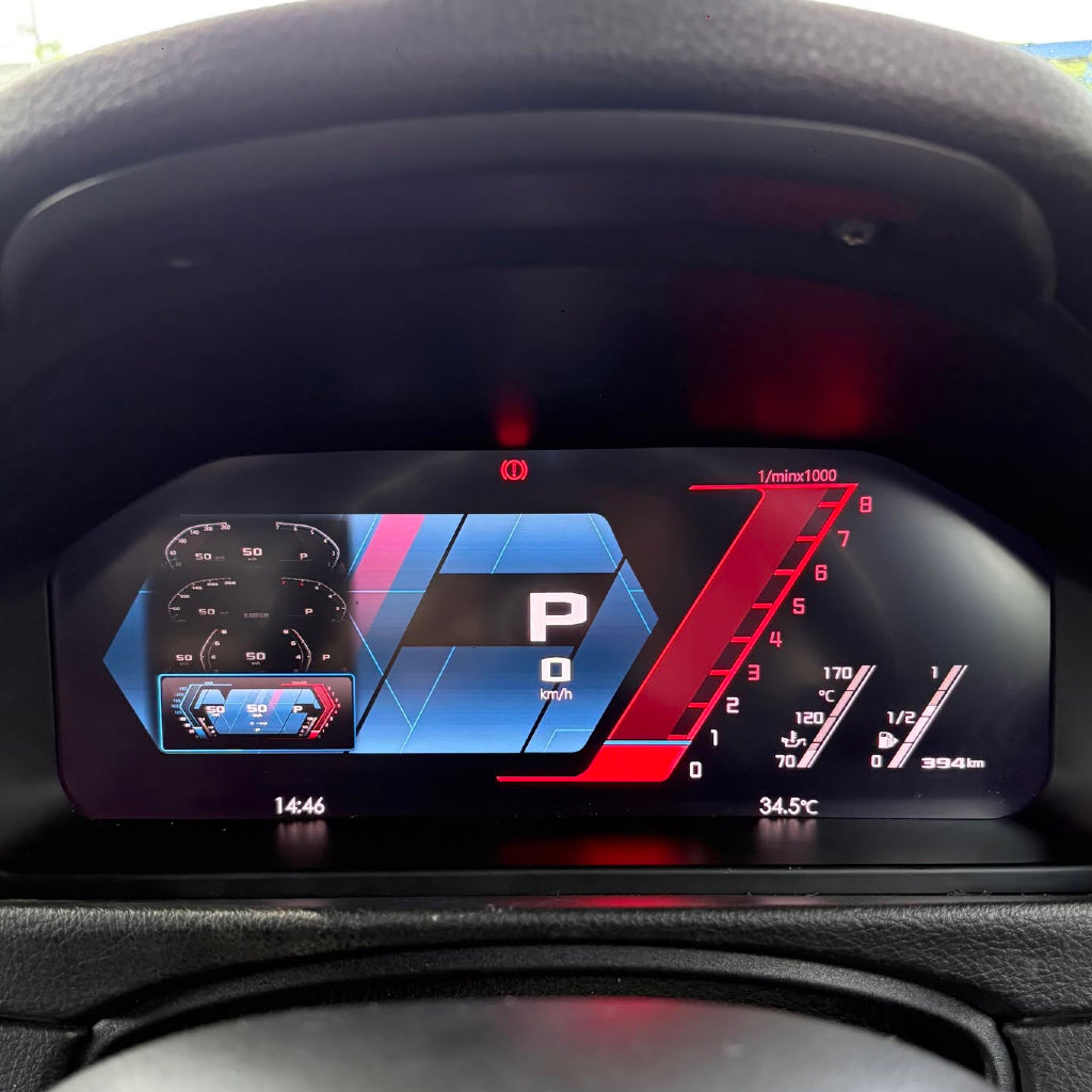 Bimmers™ Digitalt mätarhus Trådlös Apple CarPlay, Android Auto (F1x, F2x, F3x, F4x, E6x, E9x)