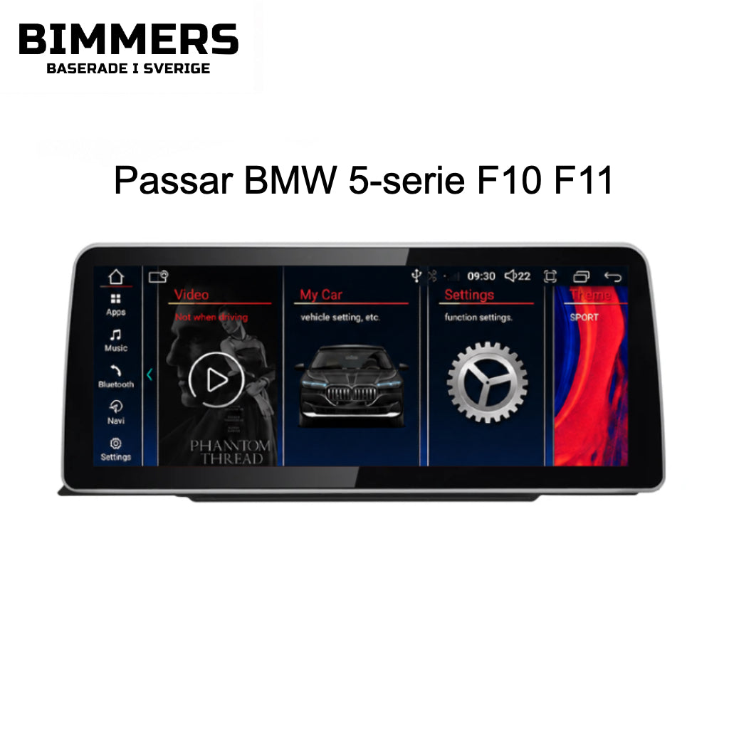 Bimmers™ 12.3" Android-skärm för BMW 5-serie (F10/F11) med Apple CarPlay & Android Auto