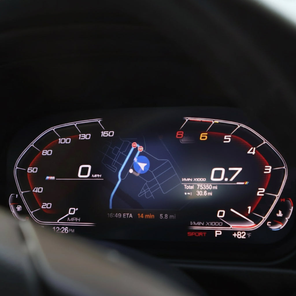 Bimmers™ Digitalt mätarhus Trådlös Apple CarPlay, Android Auto (F1x, F2x, F3x, F4x, E6x, E9x)