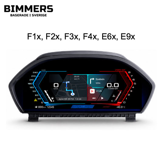 Bimmers™ Digitalt mätarhus Trådlös Apple CarPlay, Android Auto (F1x, F2x, F3x, F4x, E6x, E9x)