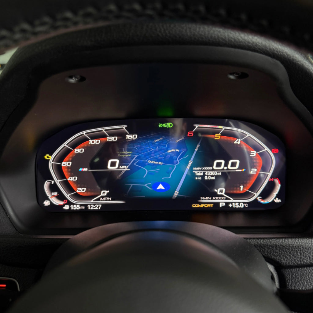 Bimmers™ Digitalt mätarhus Trådlös Apple CarPlay, Android Auto (F1x, F2x, F3x, F4x, E6x, E9x)