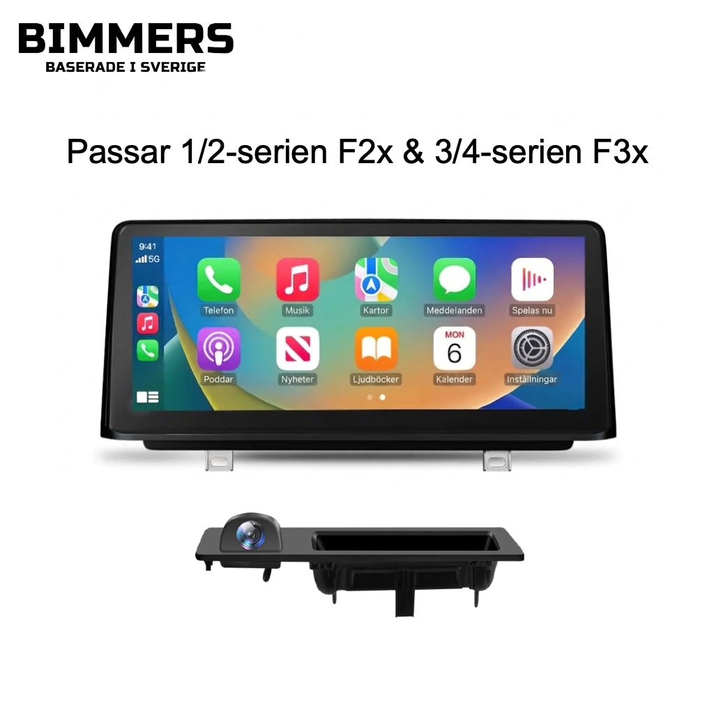 Bimmers™ Linux-skärm med Apple CarPlay & Android Auto för BMW 1,2,3,4-serie F2x och F3x (10.25")