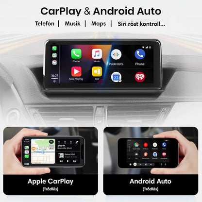 Trådlös Apple CarPlay och Android Auto med Bimmers Androidskärm för BMW X1 E84.