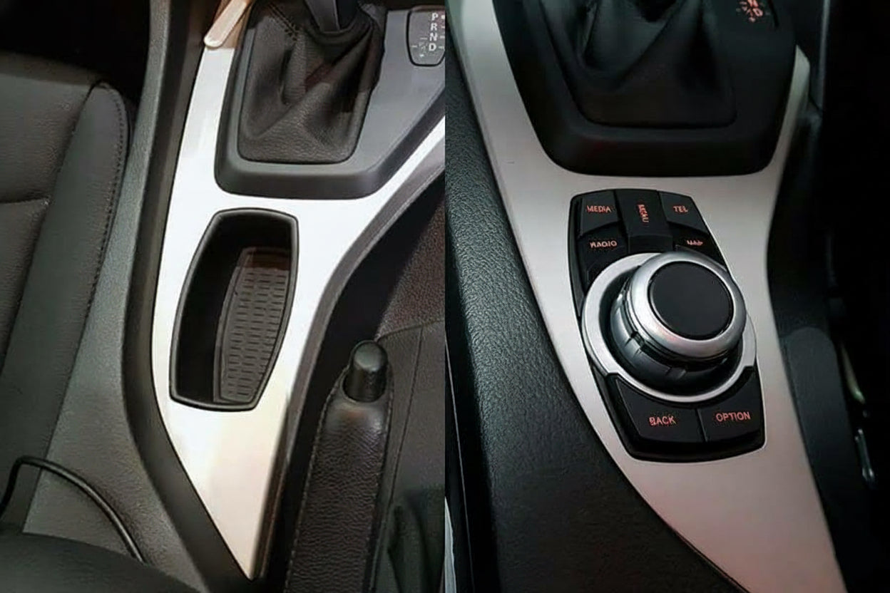Bimmers Androidskärm för BMW X1 E84 ger tillgång till iDrive hjul.