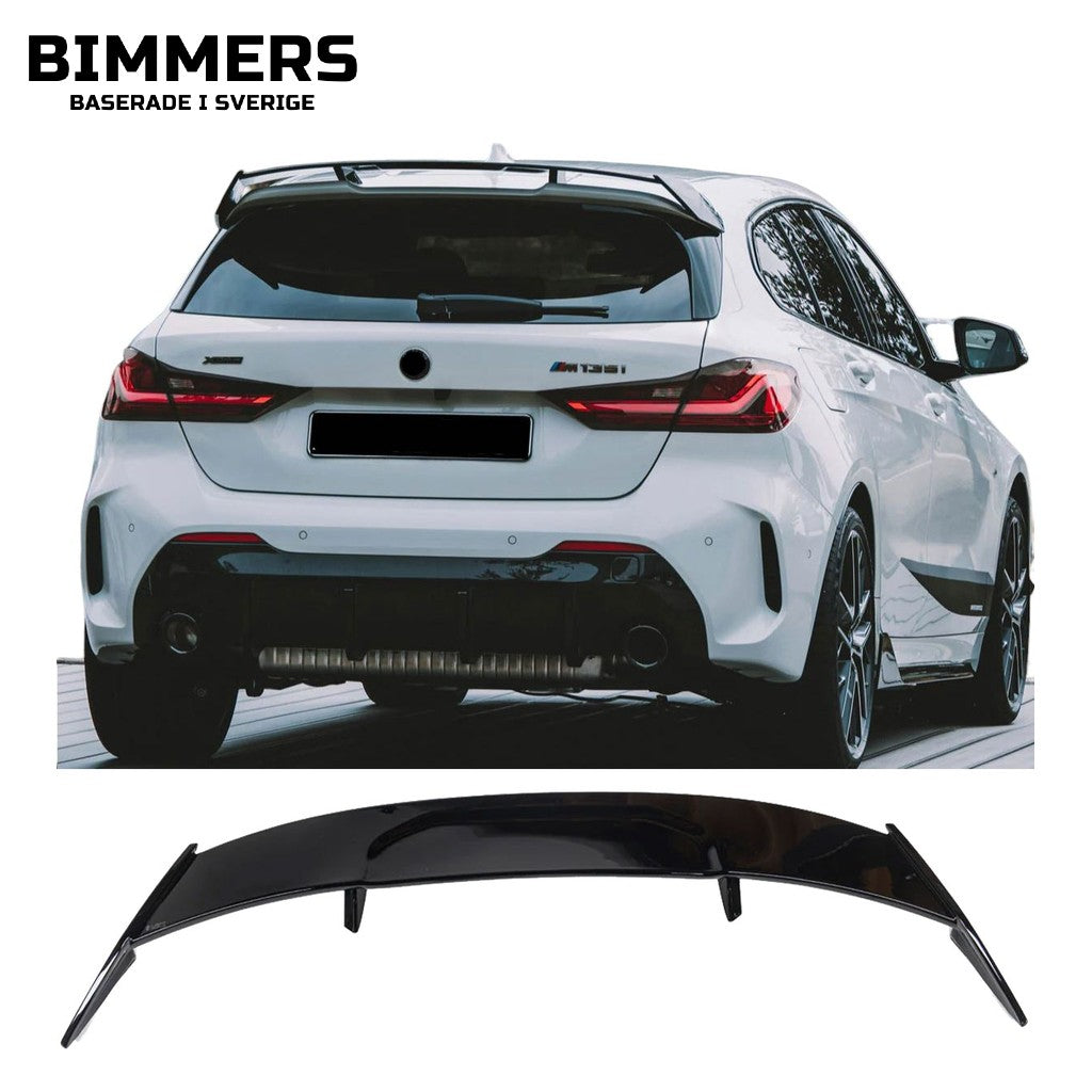 Bakspoiler BMW 1-serie F40 2019-2024 M Sport Pro, blank svart, bild 1