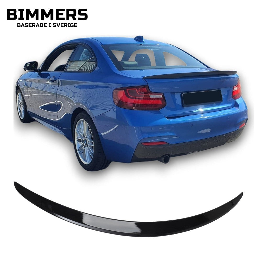 Bakspoiler BMW 2-serie M2 F22 F87 2014-2021, blank svart, bild 1