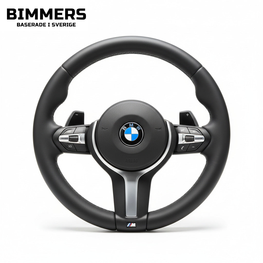 En BMW M Sport ratt med airbag som passar flera modeller som exempelvis  F30, F31, F10, F11.