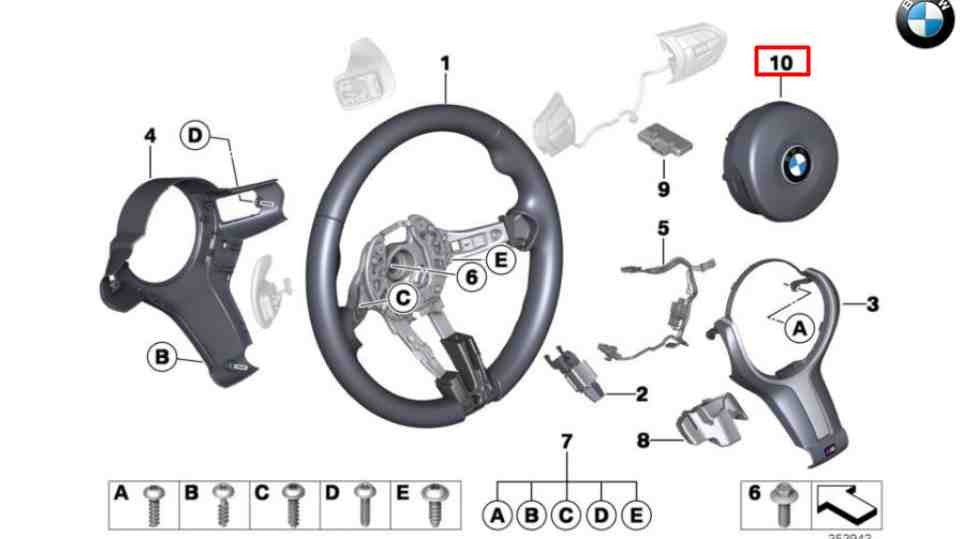BMW original OEM Airbag till M-sport ratt (2011-2018)