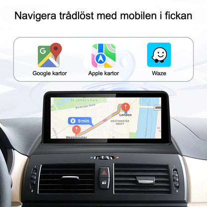 Bimmers Androidskärm för BMW X3 E83 ger tillgång till olika navigationsappar direkt i skärmen.