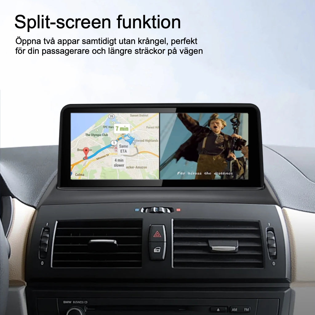 Bimmers Androidskärm för BMW X3 E83 ger tillgång till Split Screen funktionaitet.