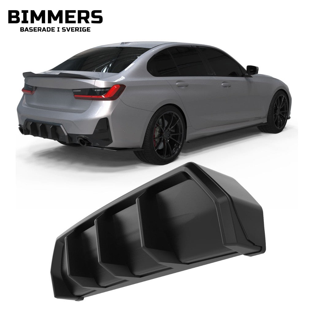 Diffusor Apex BMW 3-serie G20 G21 LCI från 2022 M Sport, blank svart, bild 1