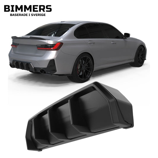 Diffusor Apex BMW 3-serie G20 G21 LCI från 2022 M Sport, blank svart, bild 1
