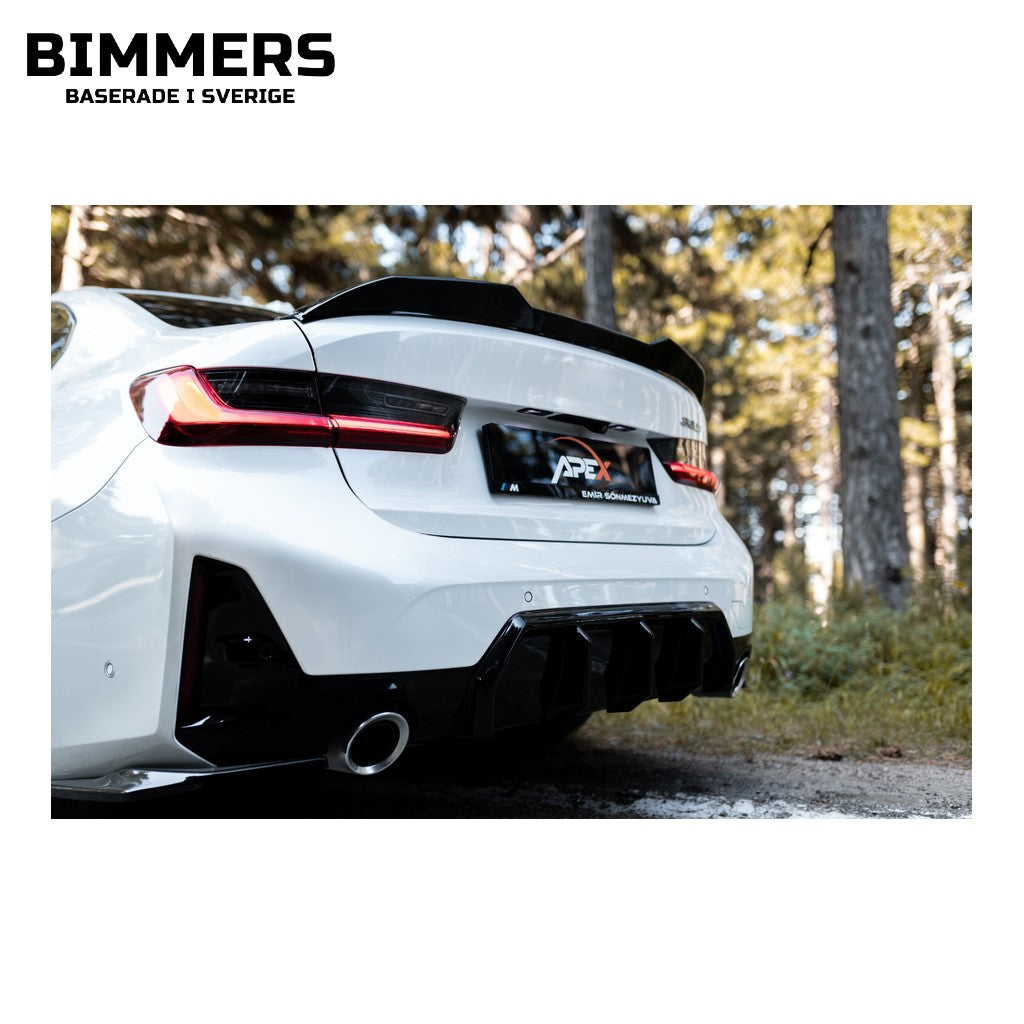 Diffusor Apex BMW 3-serie G20 G21 LCI från 2022 M Sport, blank svart, bild 2