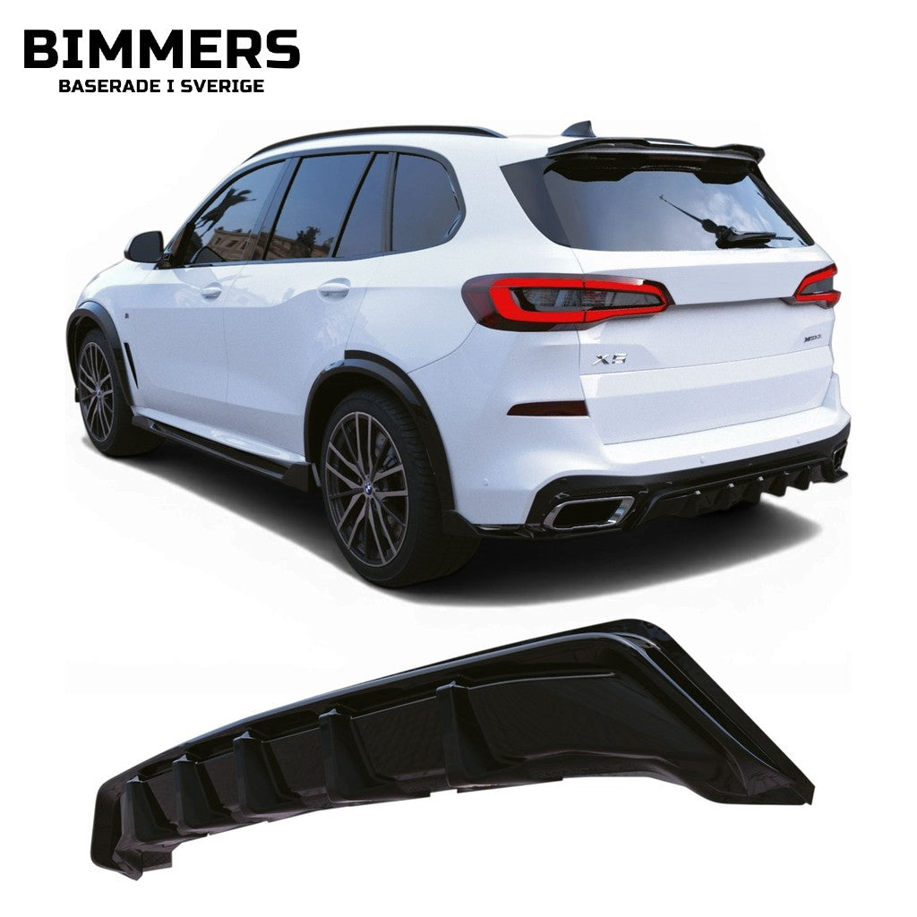 Diffusor Apex BMW X5 G05 Pre LCI 2018-2023 M Sport, blank svart, bild 1