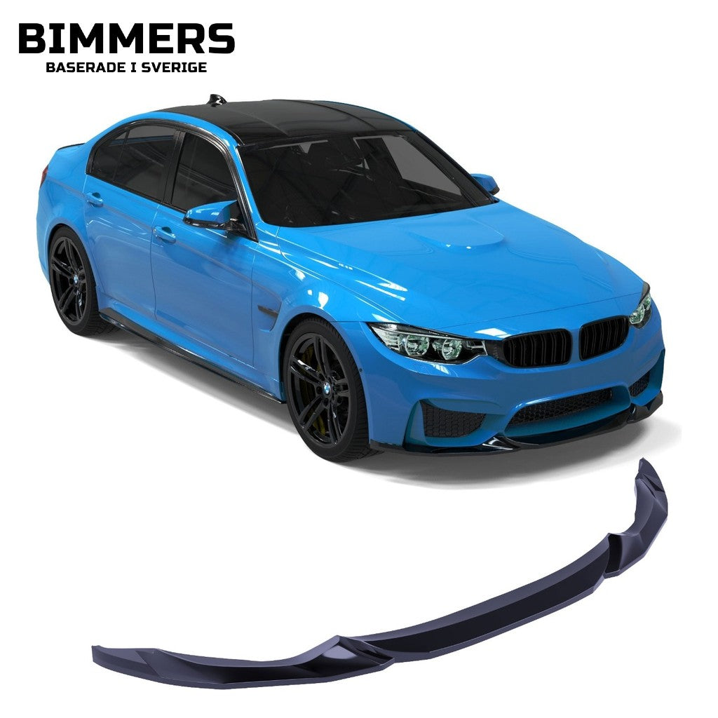 Frontläpp Apex BMW M3 M4 F80 F82 2014-2021, blank svart, bild 1