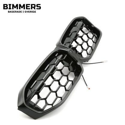 LED-njurgrill bikakemönster BMW 3-serie G20 G21 LCI från 2022, blank svart, bild 2