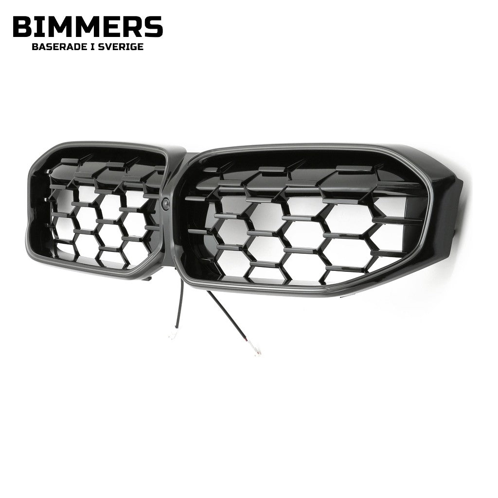 LED-njurgrill bikakemönster BMW 3-serie G20 G21 LCI från 2022, blank svart, bild 3