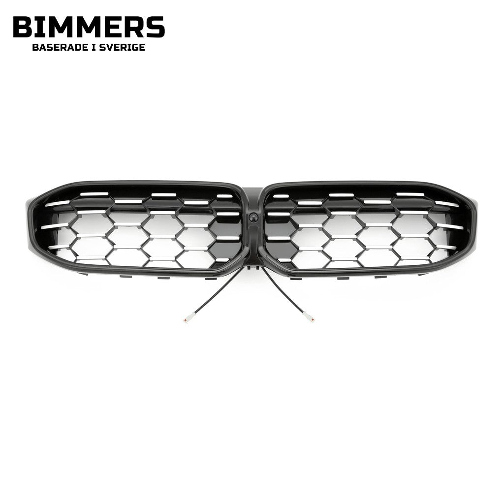 LED-njurgrill bikakemönster BMW 3-serie G20 G21 LCI från 2022, svart med krom, bild 2