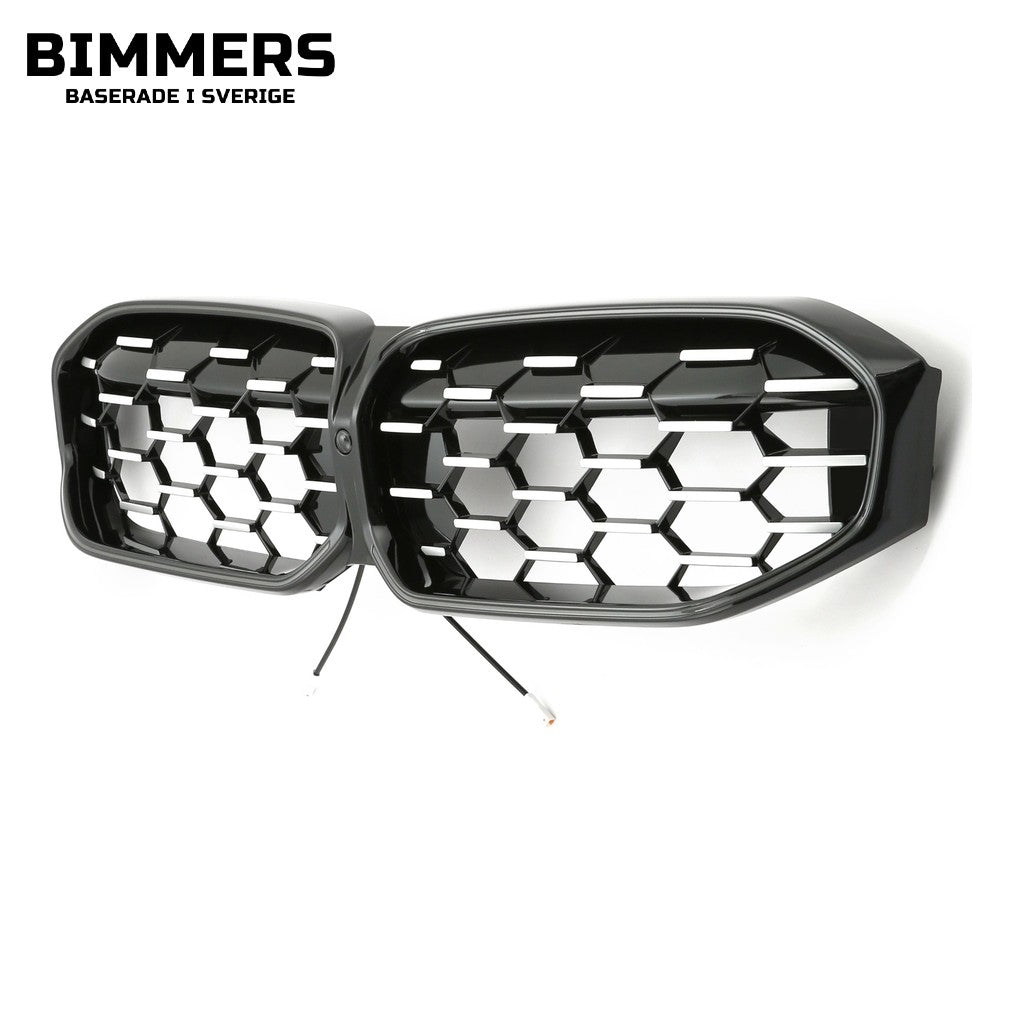 LED-njurgrill bikakemönster BMW 3-serie G20 G21 LCI från 2022, svart med krom, bild 4