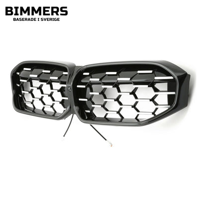 LED-njurgrill bikakemönster BMW 3-serie G20 G21 LCI från 2022, svart med krom, bild 4