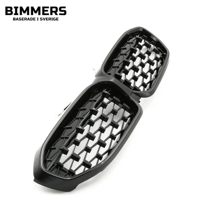 LED-njurgrill diamantmönster BMW 3-serie G20 G21 Pre LCI 2019-2022, blank svart, bild 2