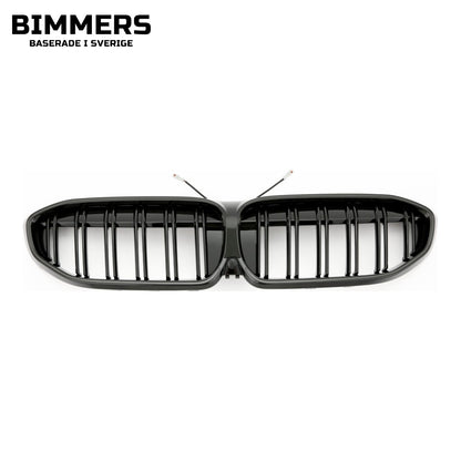 LED-njurgrill dubbla ribbor BMW 3-serie G20 G21 Pre LCI 2019-2022, blank svart, bild 1