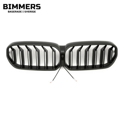 LED-njurgrill dubbla ribbor BMW 5-serie G30 G31 LCI från 2020, blank svart, bild 1