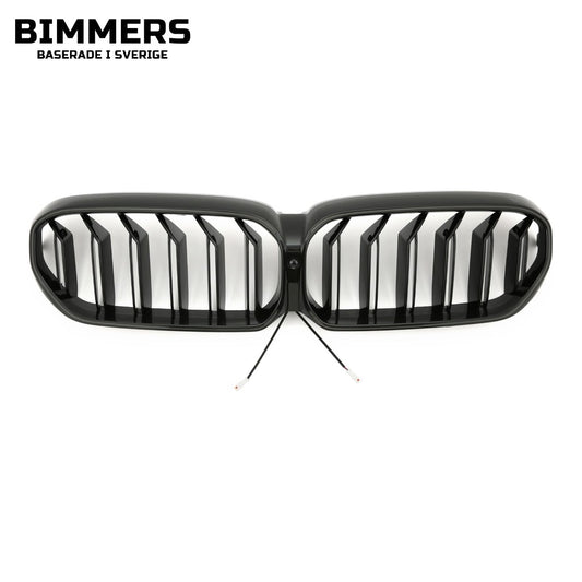 LED-njurgrill dubbla ribbor BMW 5-serie G30 G31 LCI från 2020, blank svart, bild 1
