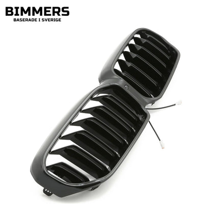 LED-njurgrill dubbla ribbor BMW 5-serie G30 G31 LCI från 2020, blank svart, bild 2