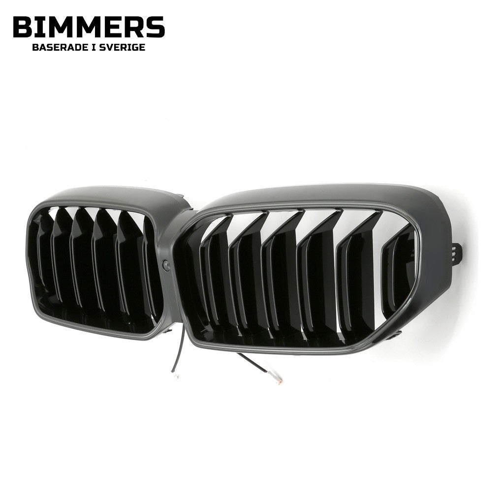 LED-njurgrill dubbla ribbor BMW 5-serie G30 G31 LCI från 2020, blank svart, bild 3