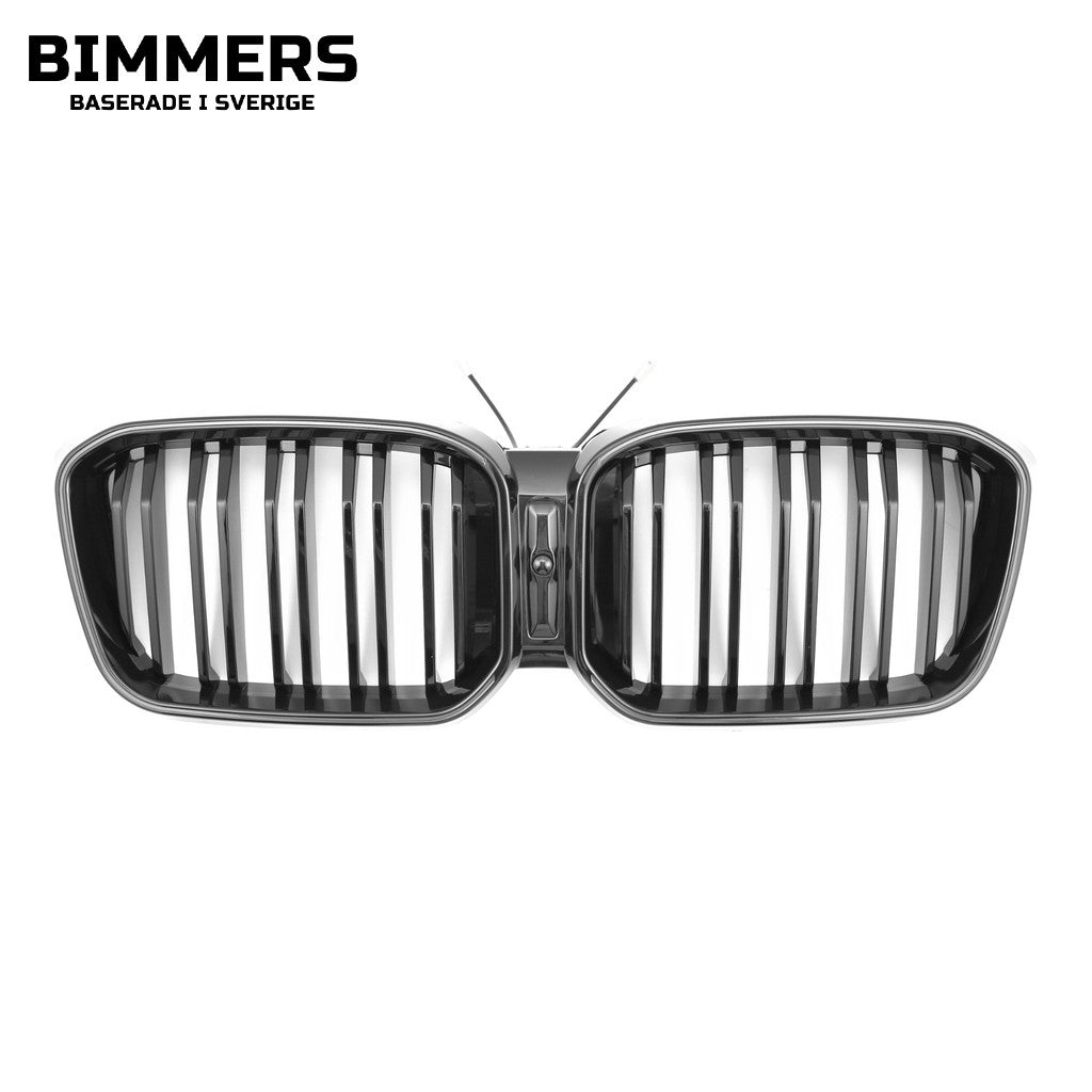 LED-njurgrill dubbla ribbor BMW X3 X4 G01 G02 LCI från 2021, blank svart, bild 1