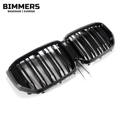 LED-njurgrill dubbla ribbor BMW X5 G05 LCI från 2023, blank svart, bild 2
