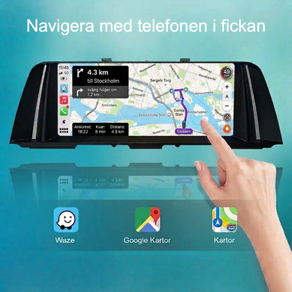 Man kan navigera med telefonen i fickan med Bimmers Linux-skärm för BMW F10 och F11.