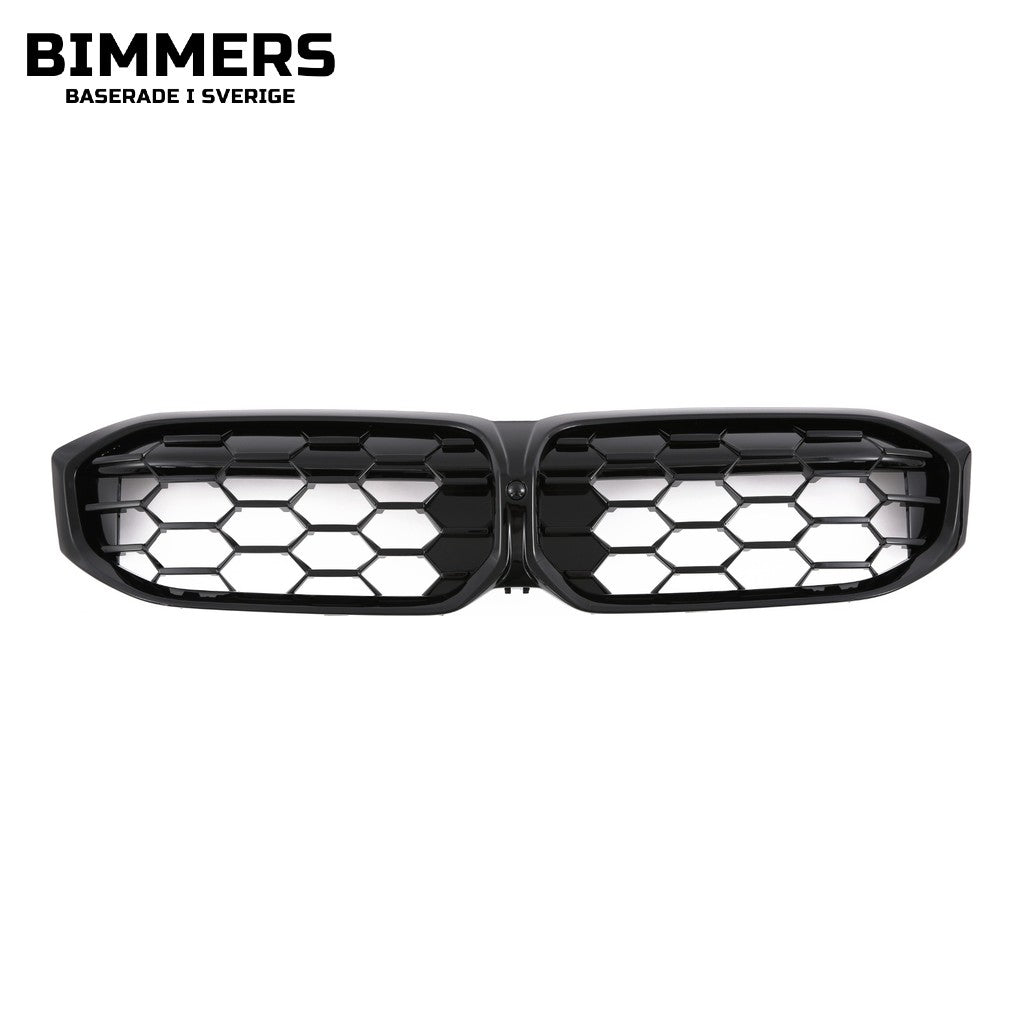 Njurgrill bikakemönster BMW 3-serie G20 G21 LCI från 2022, blank svart, bild 4