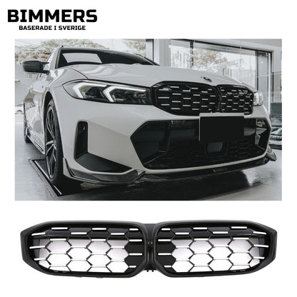 Njurgrill bikakemönster BMW 3-serie G20 G21 LCI från 2022, svart med krom, bild 1