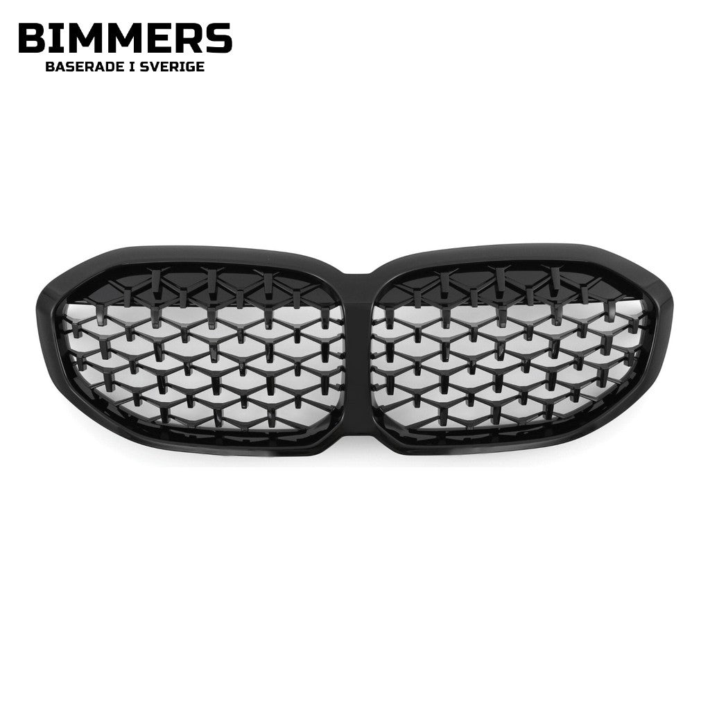 Njurgrill diamantmönster BMW 1-serie F40 från 2019, blank svart, bild 2
