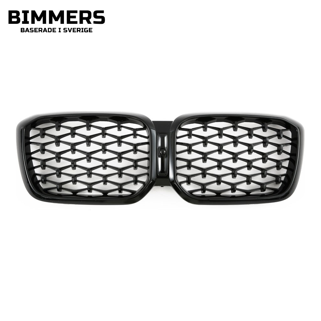 Njurgrill diamantmönster BMW X3 X4 G01 G02 LCI från 2021, blank svart, bild 1