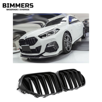 Njurgrill dubbla ribbor BMW 2-serie Gran Coupé F44 från 2020, blank svart, bild 2